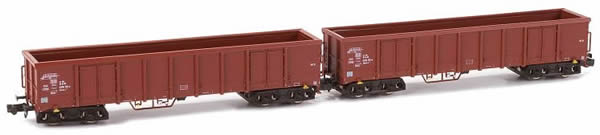 Kato HobbyTrain Lemke H23404 - German 2pc Set Open Goods Wagon Eanos  X-052 of the DB